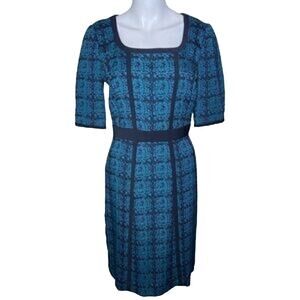 Alex Marie Blue and Black Midi Dress